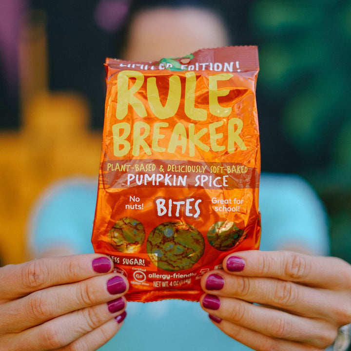 Rule Breaker Snacks Pumpkin Spice Bites made with real pumpkin