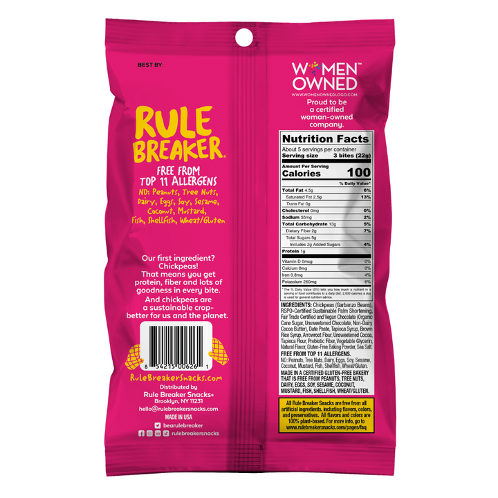 Rule Breaker Brownie Bites Picture of back of the package