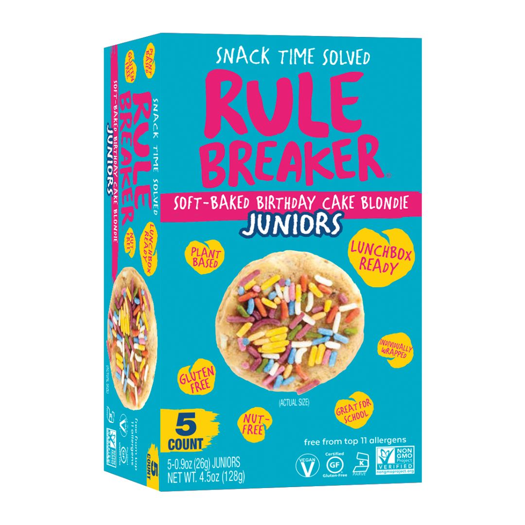 Rule Breaker Snacks Vegan Gluten Free Top 11 Allergen Free Birthday cake Juniors