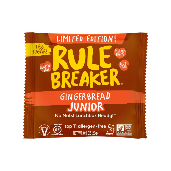 Rule Breaker Snacks Vegan Gluten Free Top 11 Allergen Free Gingerbread Junior package