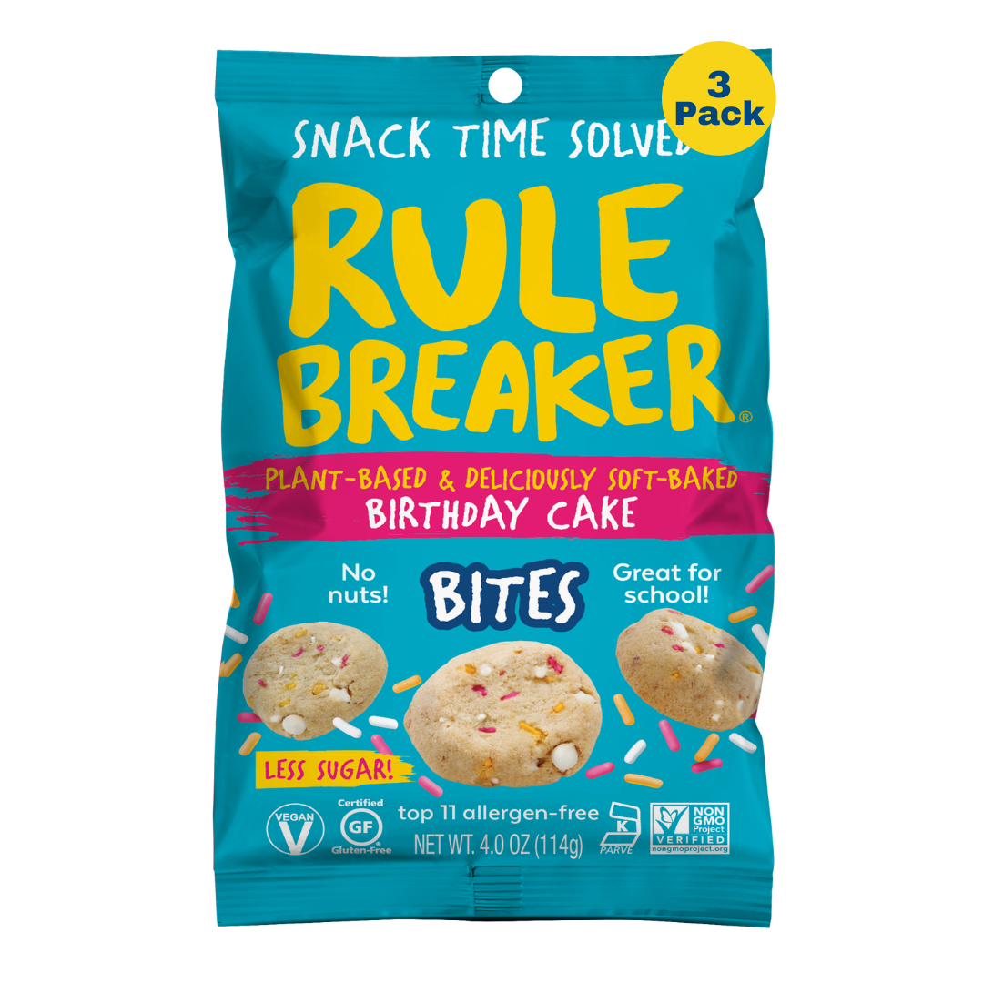 Rule Breaker Snacks Birthday cake bites