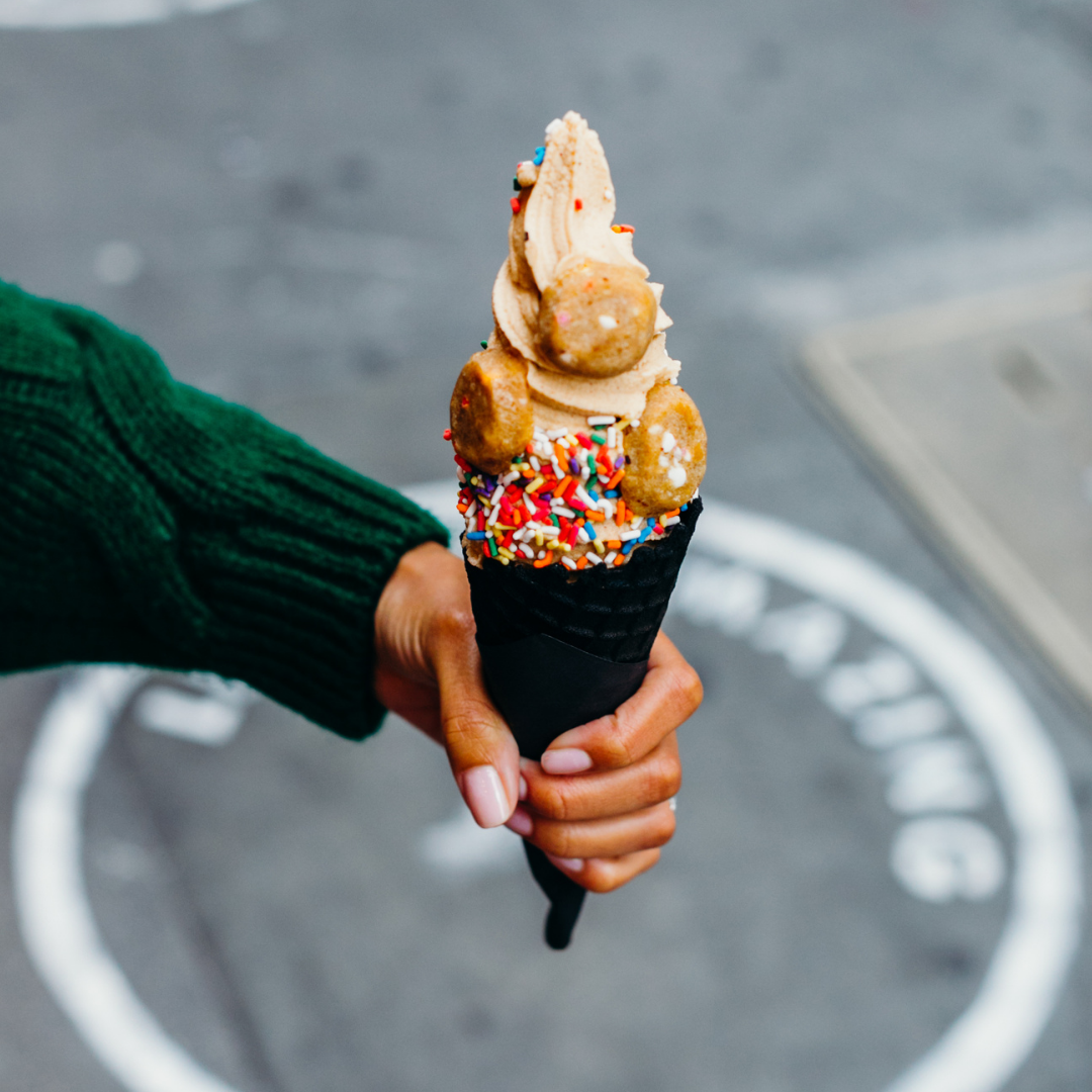 Rule Breaker Snacks Birthday Cake Bites on Ice Cream Cone