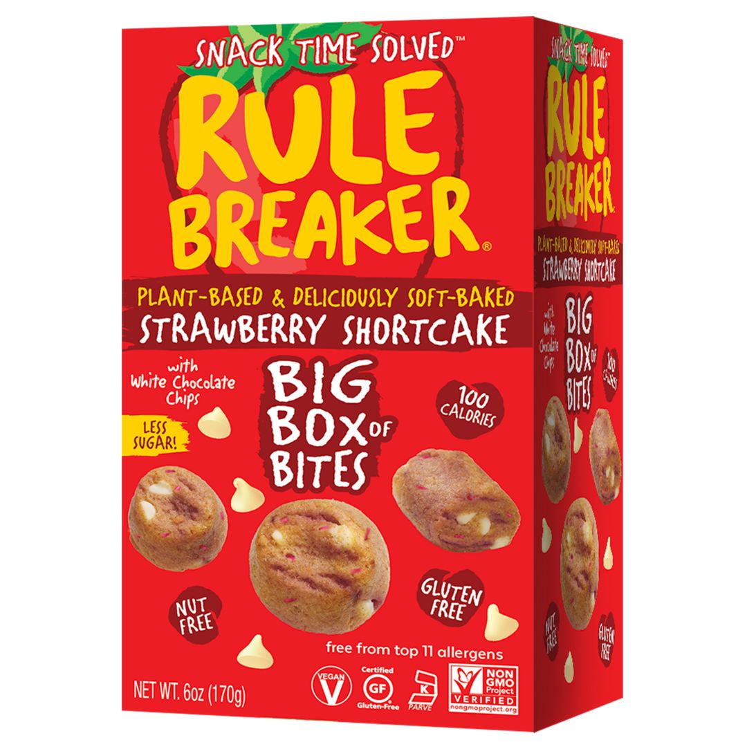 Rule Breaker Snacks Vegan Gluten Free Top 11 Allergen Free Strawberry Shortcake Big Box of Bites