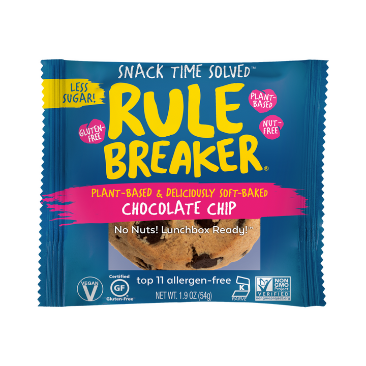 Rule Breaker Snacks vegan gluten free allergen free chocolate chip blondies